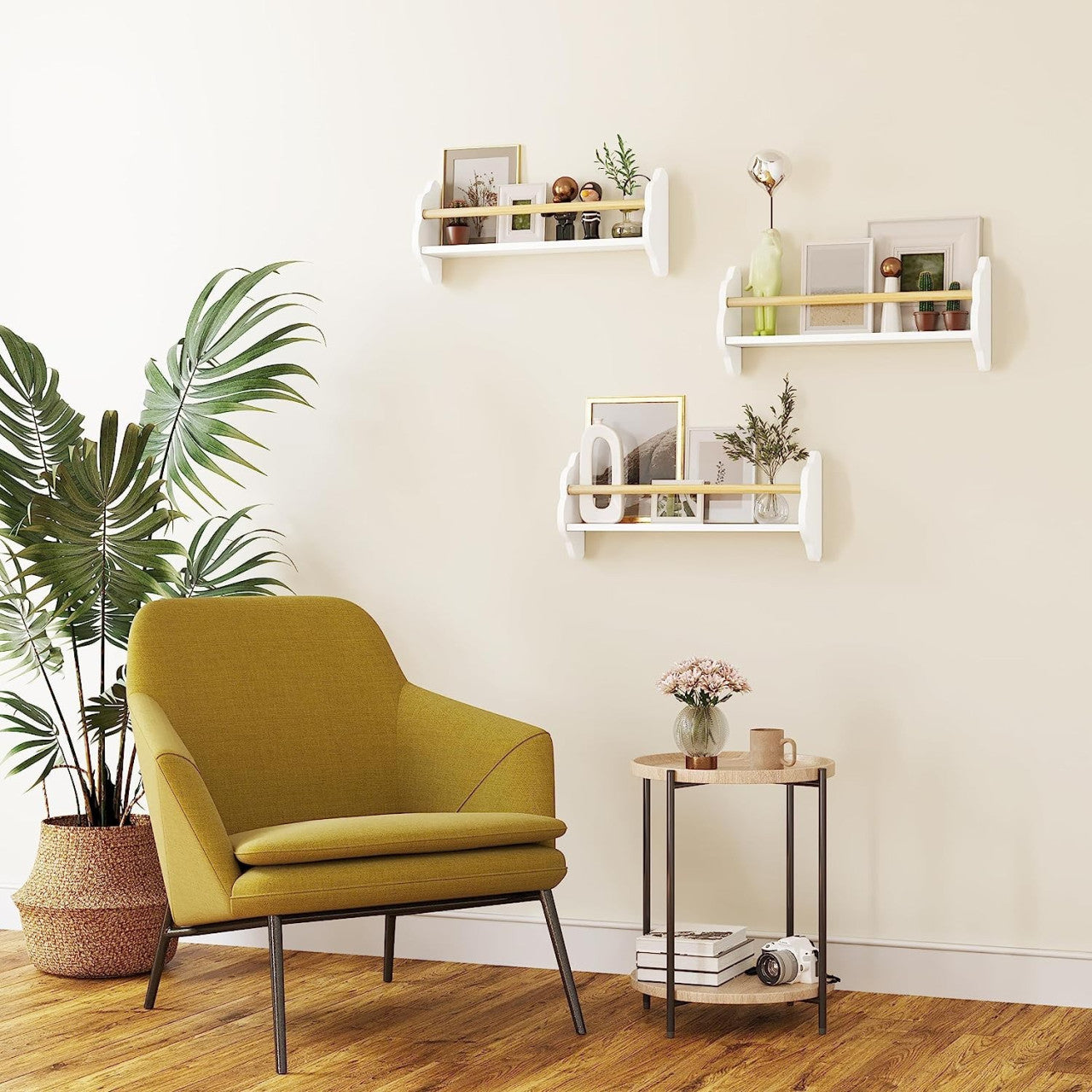 24goodz Set of 3 Children's Bookshelves - Charming Cloud Design - E1 MDF and Pine Wood - For Kids - White