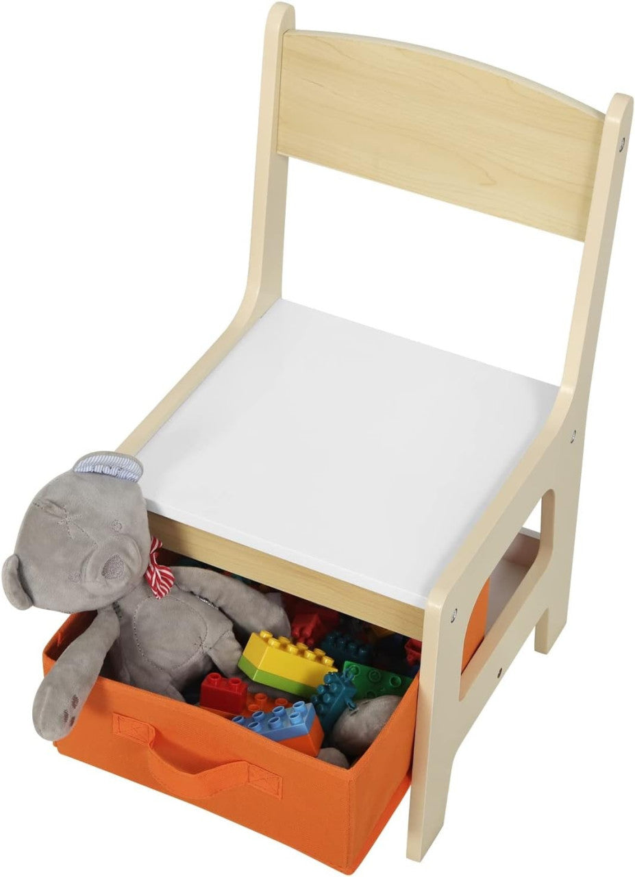 24goodz Kids Table and Chair Set - Multifunctional for Play and Study - Durable MDF - For Children from 2 years - White