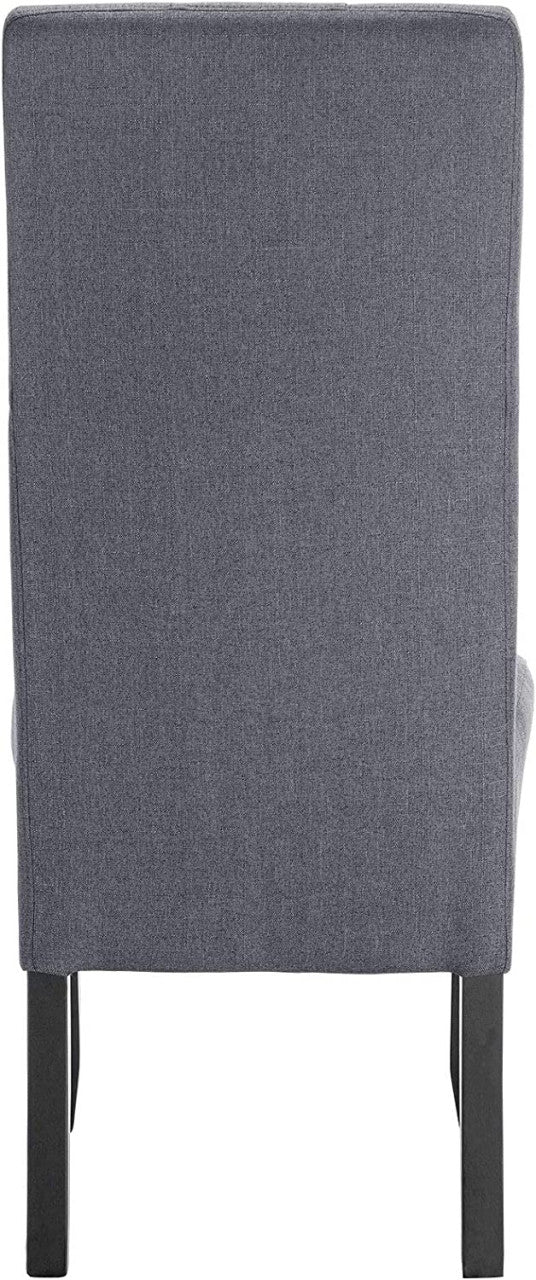 24goodz Set of 4 Dining Chairs - Sturdy Solid Wood Structure - Ergonomic Design - Linen and Solid Wood - Dark Grey - dgr