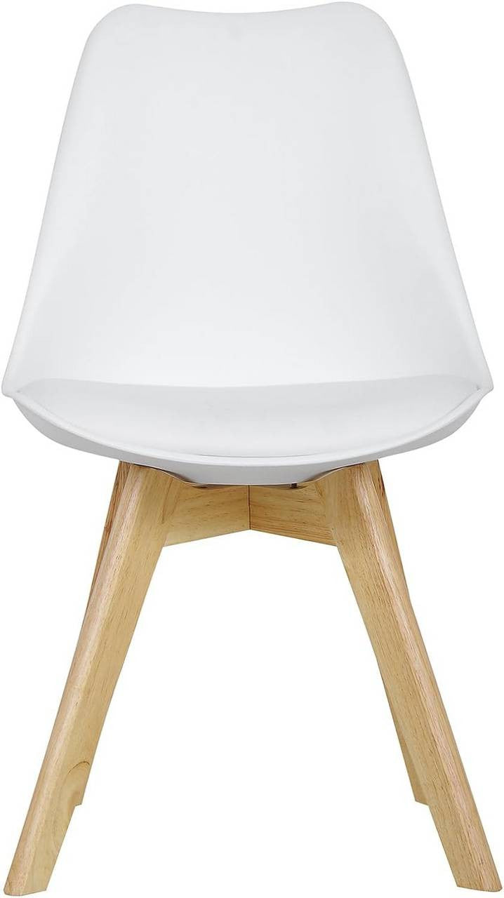 24goodz Dining Chair Set of 4 - Ergonomic Comfort - Sturdy and Stylish - Faux Leather and Wood - White - ws