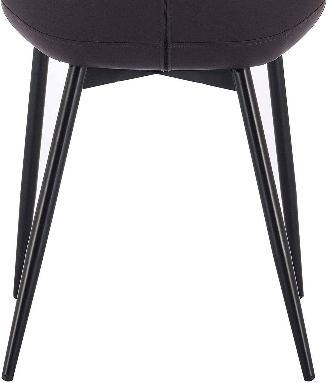 24goodz Dining Chair Set of 4 - Comfortable and Durable - Faux Leather and Metal - For Home Use - Anthracite