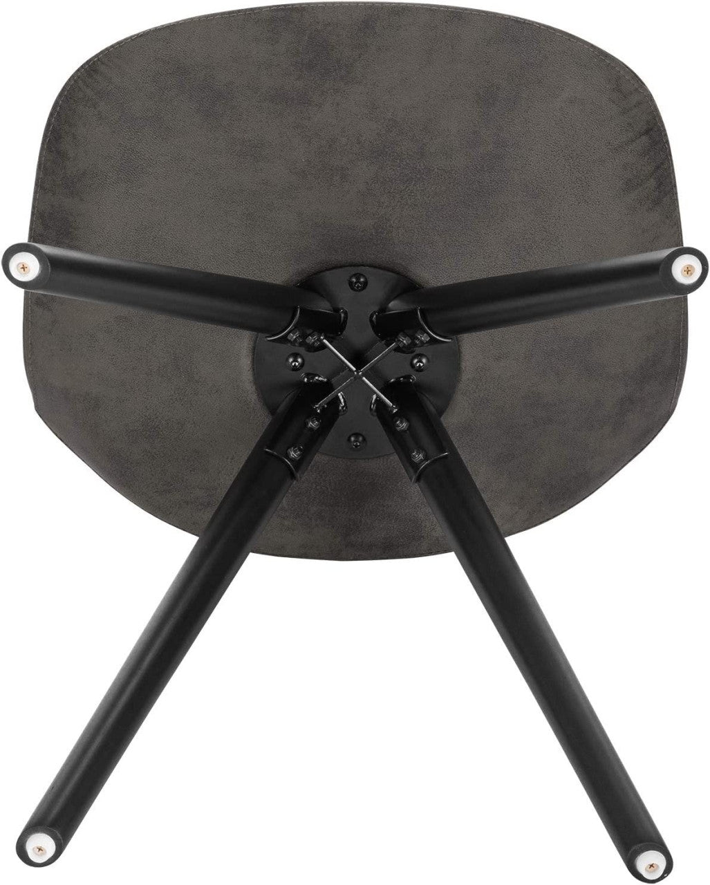 24goodz Set of 4 Dining Chairs - Ergonomic Comfort - Durable Solid Wood Frame - Fabric Upholstery - Grey Antique Leather Look