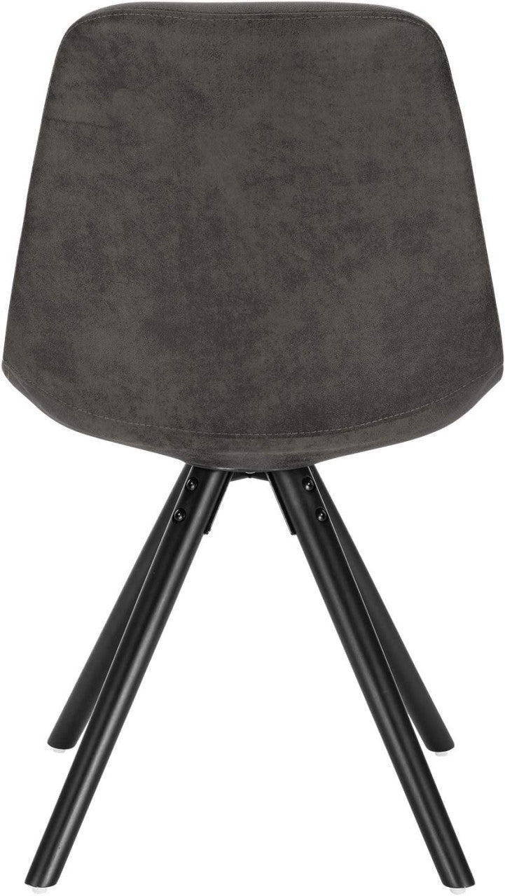 24goodz Set of 4 Dining Chairs - Ergonomic Comfort - Durable Solid Wood Frame - Fabric Upholstery - Grey Antique Leather Look