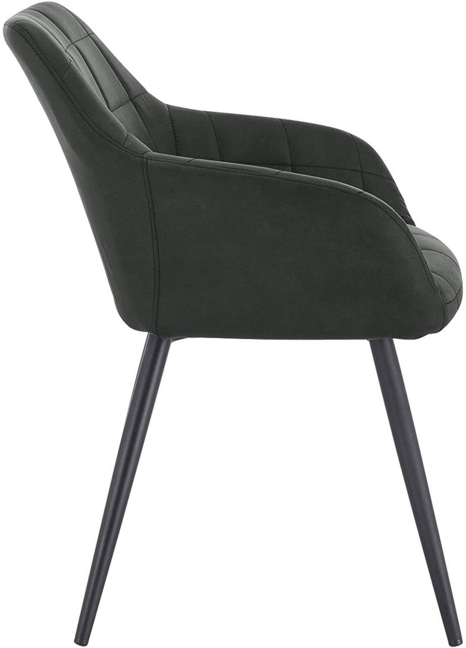 24goodz Dining Chair Set of 4 - Ergonomic Comfort - Stylish and Durable - Fabric and Metal - Grey