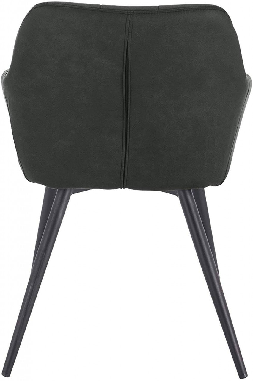 24goodz Dining Chair Set of 4 - Ergonomic Comfort - Stylish and Durable - Fabric and Metal - Grey
