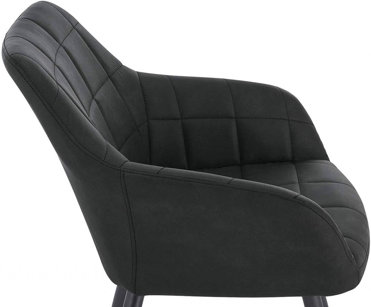 24goodz Dining Chair Set of 4 - Ergonomic Comfort - Stylish and Durable - Fabric and Metal - Grey
