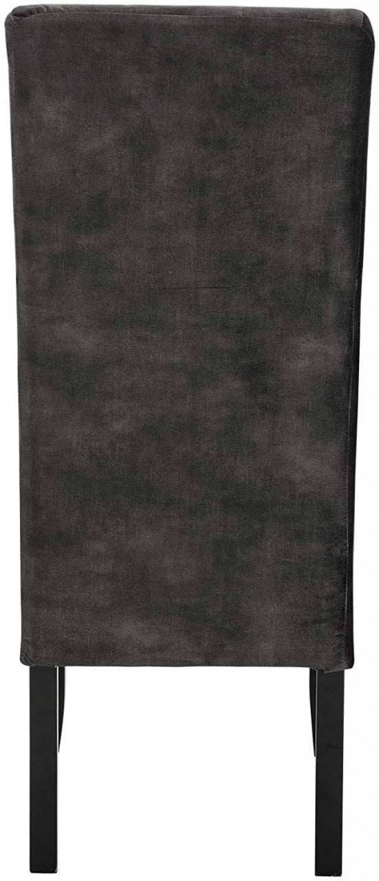 24goodz Set of 4 Dining Chairs with High Backrest - Elegant Velvet Upholstery - Solid Wood Legs - Dark Grey - dgr