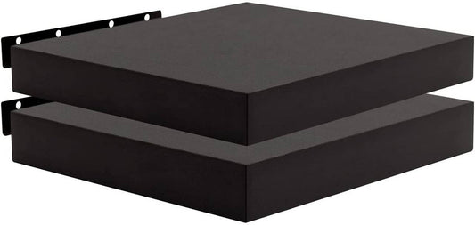 24goodz Set of 2 Wall Shelves - Versatile for Any Room - MDF - For Home & Office - Black 30x22.9x3.8cm - sz