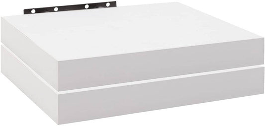 24goodz Set of 2 Floating Shelves - High Load Capacity - MDF - For Home & Office - White 25x22.9x3.8cm - ws