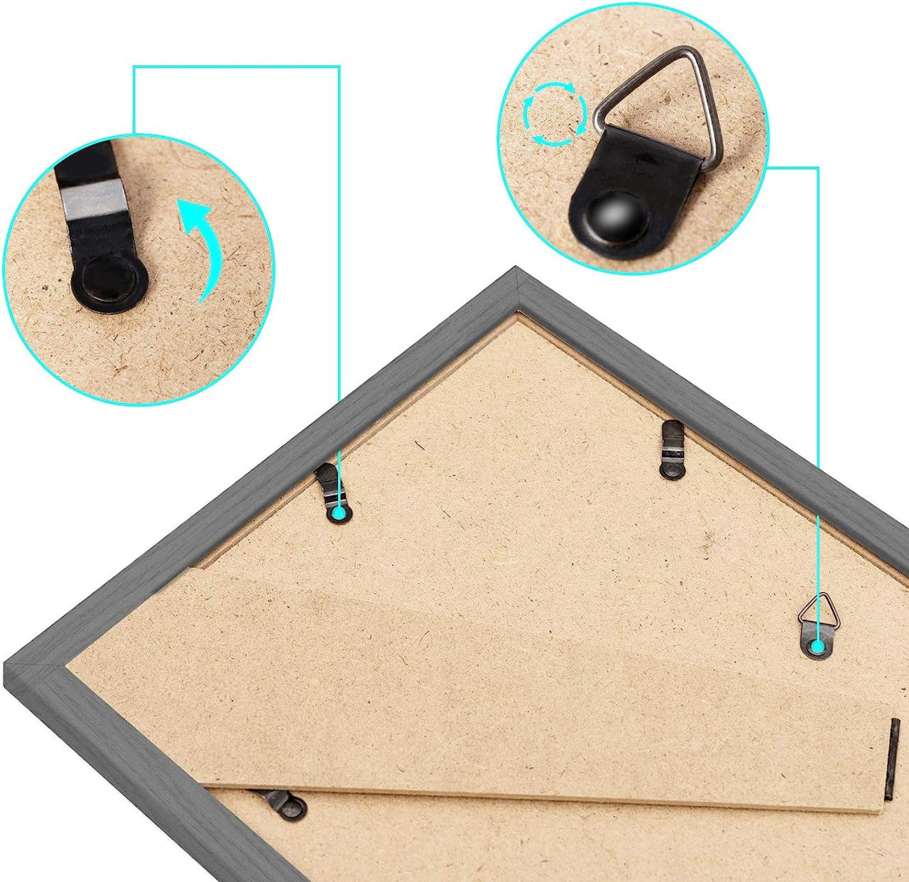 24goodz Set of 5 Photo Frames - Durable MDF Construction - Versatile Display Options - MDF - For Home Decor - Black - sz