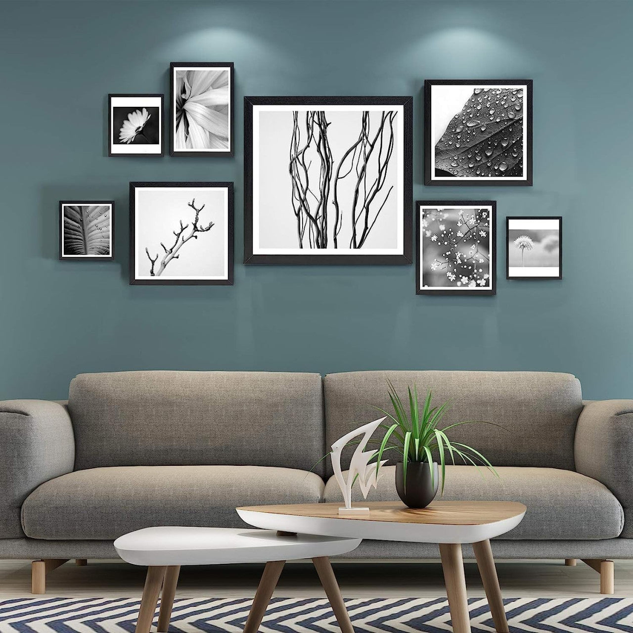 24goodz Set of 5 Photo Frames - High-Quality MDF - Versatile Display Options - MDF - For Home Decor - White - ws