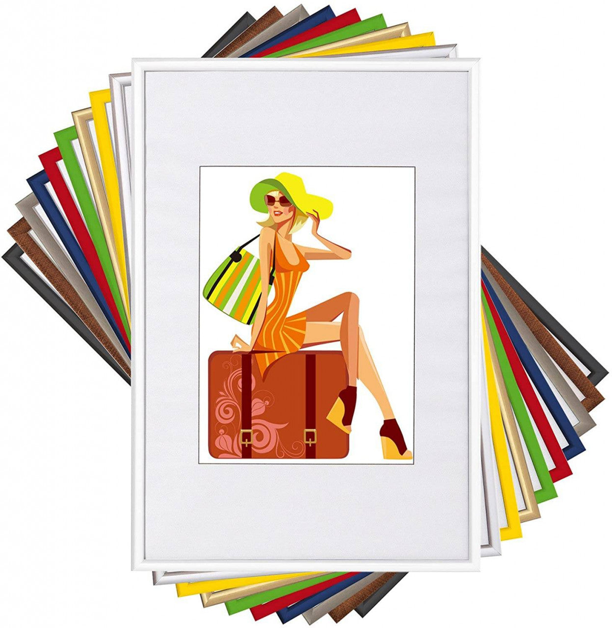 24goodz Set of 5 Photo Frames - Scratch-Resistant Glass - Versatile Display Options - MDF - For Home Decor - Black/White/Silver/Gold/Bronze/Steel