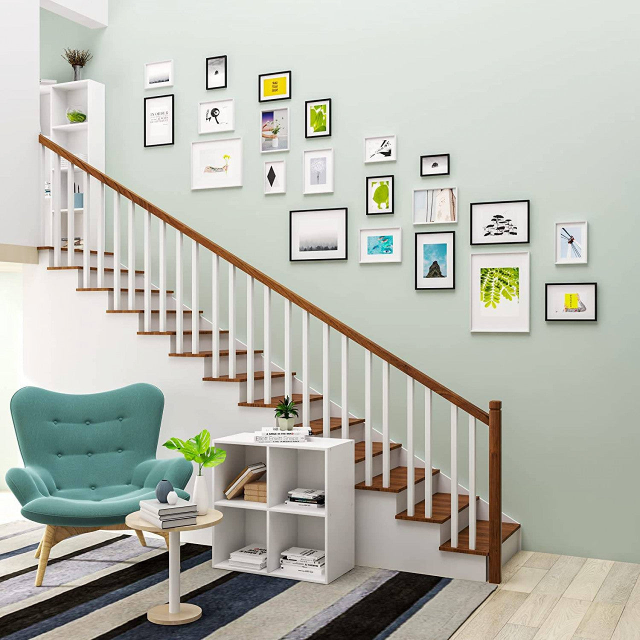 24goodz Set of 5 Photo Frames - Durable and Scratch-Resistant - MDF and Glass - For Home Decor - Black - sz