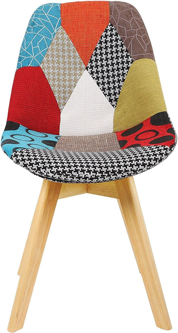 24goodz Dining Chair Set of 6 - Ergonomic Comfort - Stable & Durable - PP and Linen - Multicolour