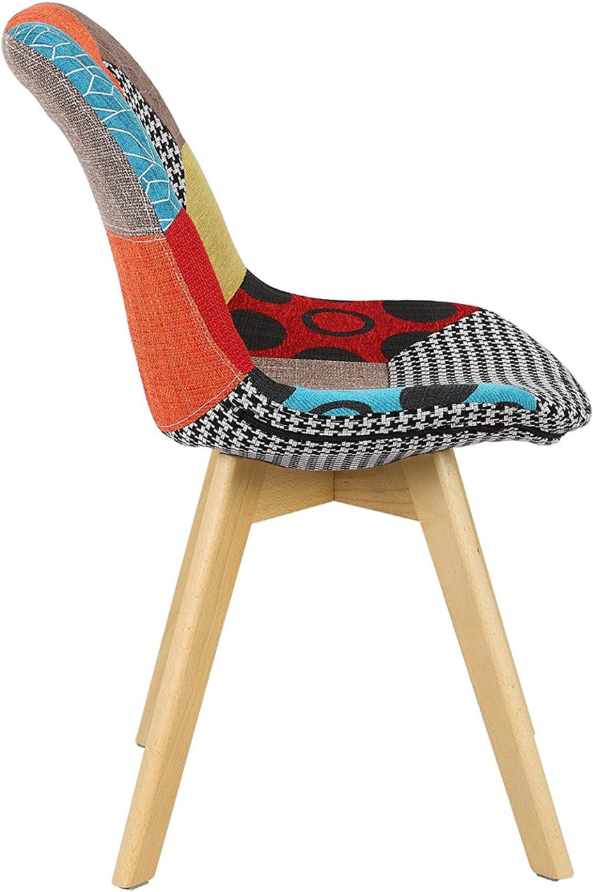 24goodz Dining Chair Set of 6 - Ergonomic Comfort - Stable & Durable - PP and Linen - Multicolour