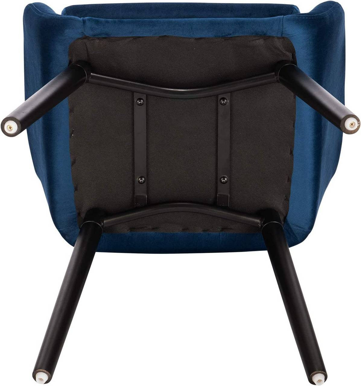 24goodz Upholstered Dining Chairs Set of 6 - Ergonomic Support - Durable Velvet & Solid Wood - For Dining Rooms & Kitchens - Blue