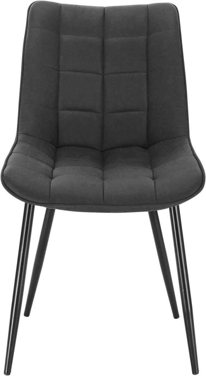 24goodz Set of 6 Dining Chairs with Backrest - Comfortable and Ergonomic Design - Metal Frame - For Home Dining - Anthracite