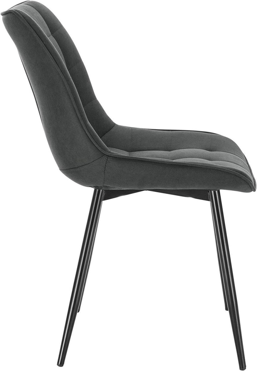 24goodz Set of 6 Dining Chairs with Backrest - Comfortable and Ergonomic Design - Metal Frame - For Home Dining - Anthracite