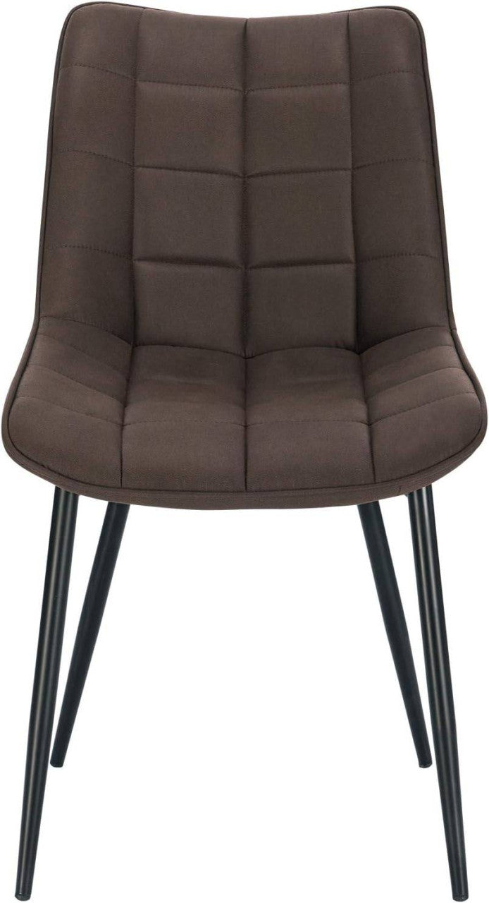 24goodz Set of 6 Dining Chairs with Backrest - Comfortable and Durable - Leathaire Fabric - For Home Use - Dark Brown