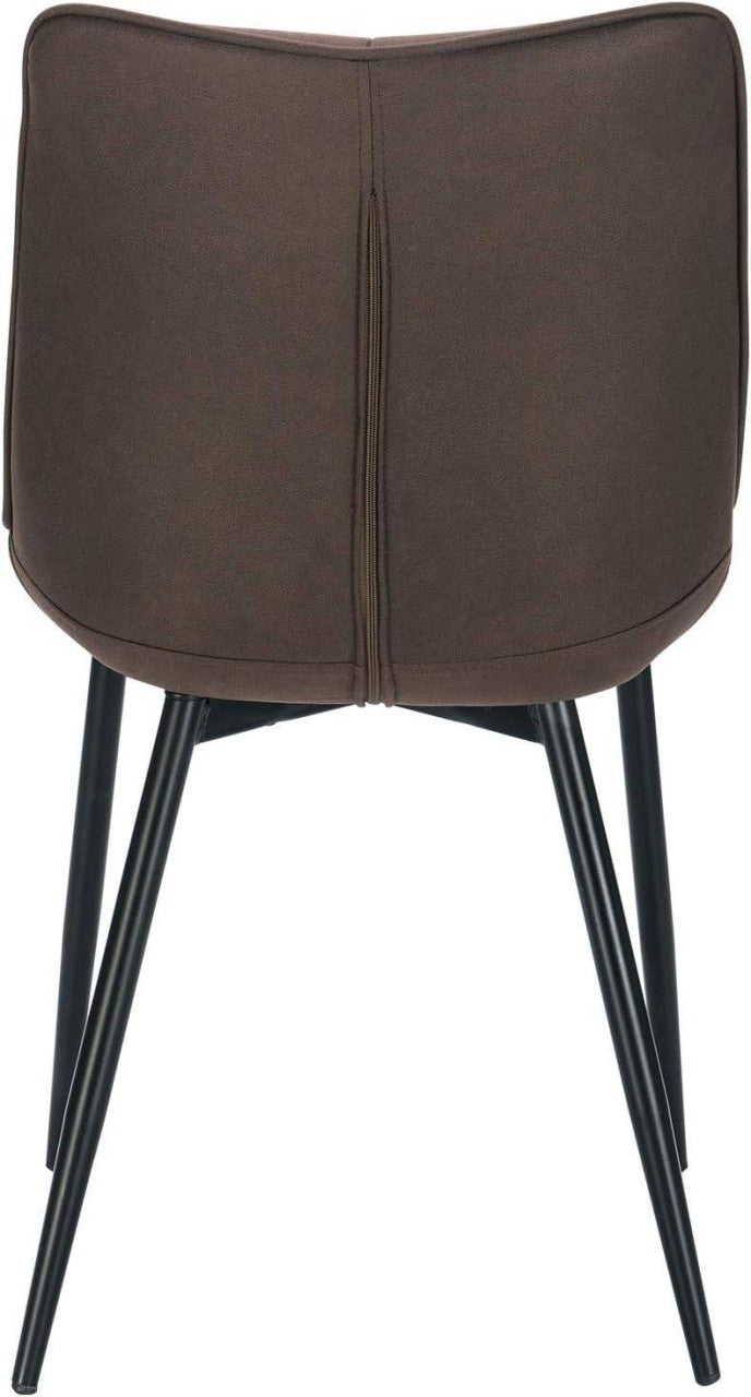 24goodz Set of 6 Dining Chairs with Backrest - Comfortable and Durable - Leathaire Fabric - For Home Use - Dark Brown