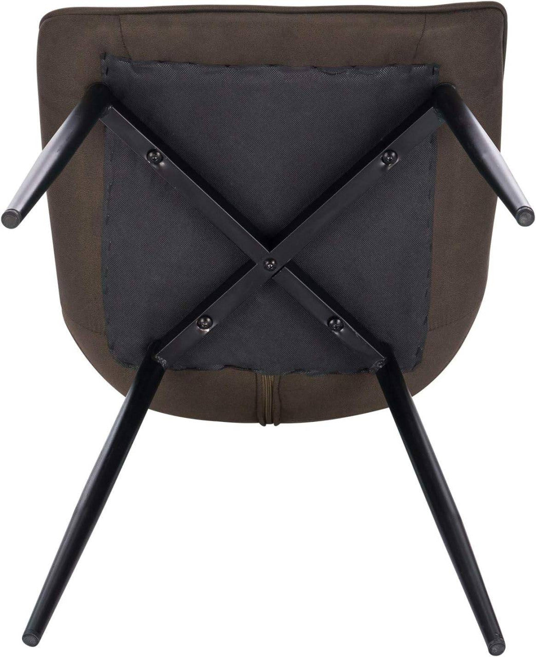 24goodz Set of 6 Dining Chairs with Backrest - Comfortable and Durable - Leathaire Fabric - For Home Use - Dark Brown