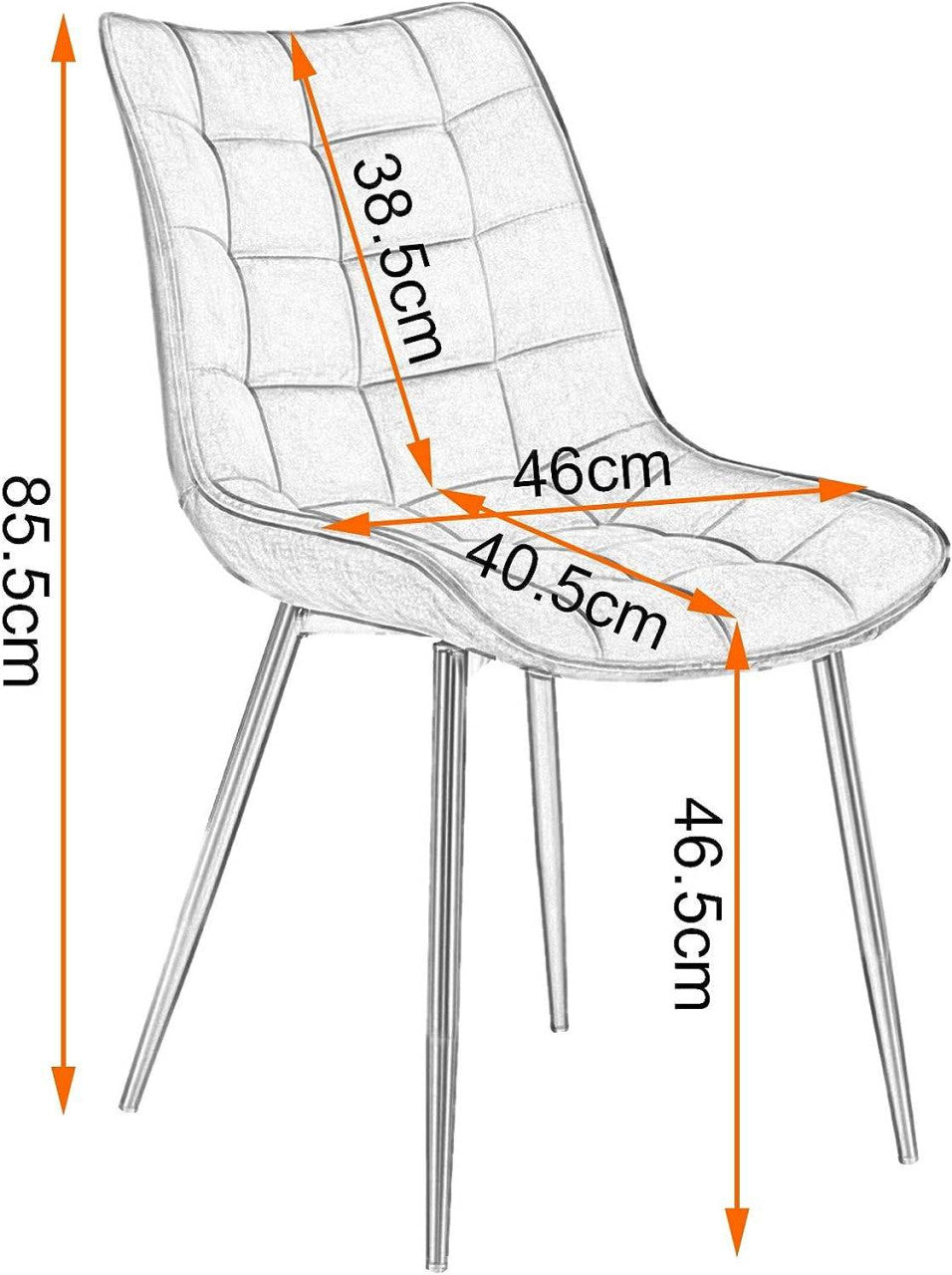 24goodz Set of 8 Dining Chairs with Backrest - Durable Velvet Upholstery - Ergonomic Comfort - Metal Legs - Burgundy