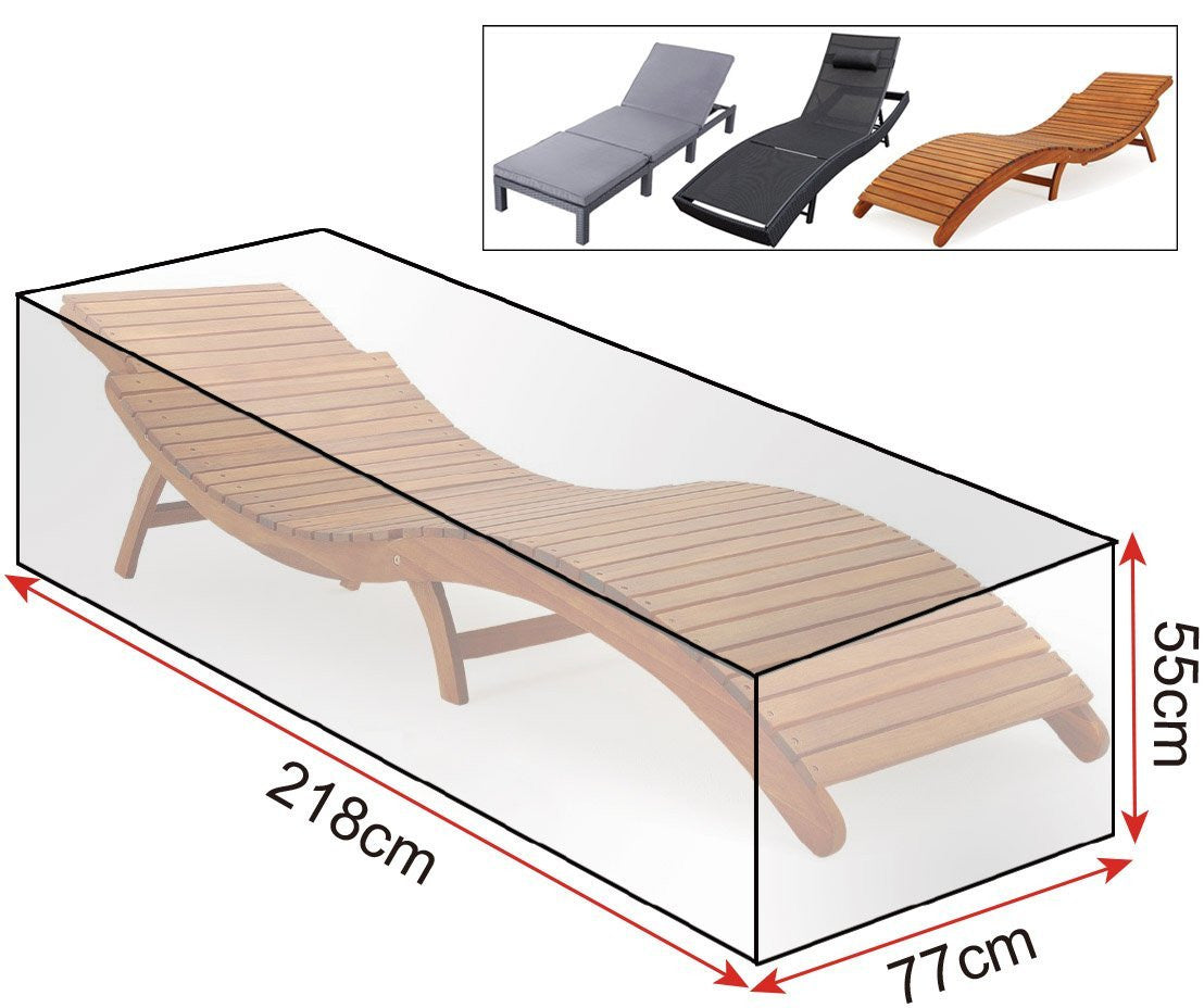 24goodz Protective Cover for Sun Lounger 218x77x55 - Durable & Weather-Resistant - PE Fabric - Transparent - tp