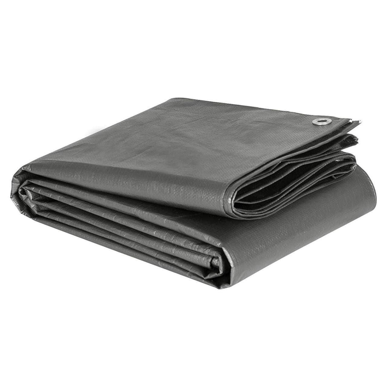 24goodz Waterproof Tarpaulin - Durable and UV-Resistant - 180 g/m² PE - Grey - 4x4 m