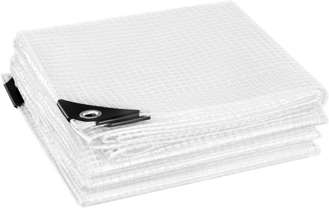24goodz Waterproof Tarpaulin - Durable and Tear-Resistant - PE - For Outdoor Use - Transparent 4x5 m