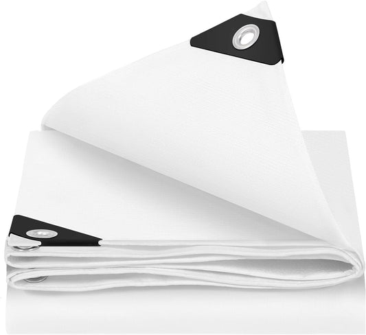 24goodz Waterproof Tarpaulin - Durable and Weatherproof - PE - Versatile Protection - White - 3x5 m