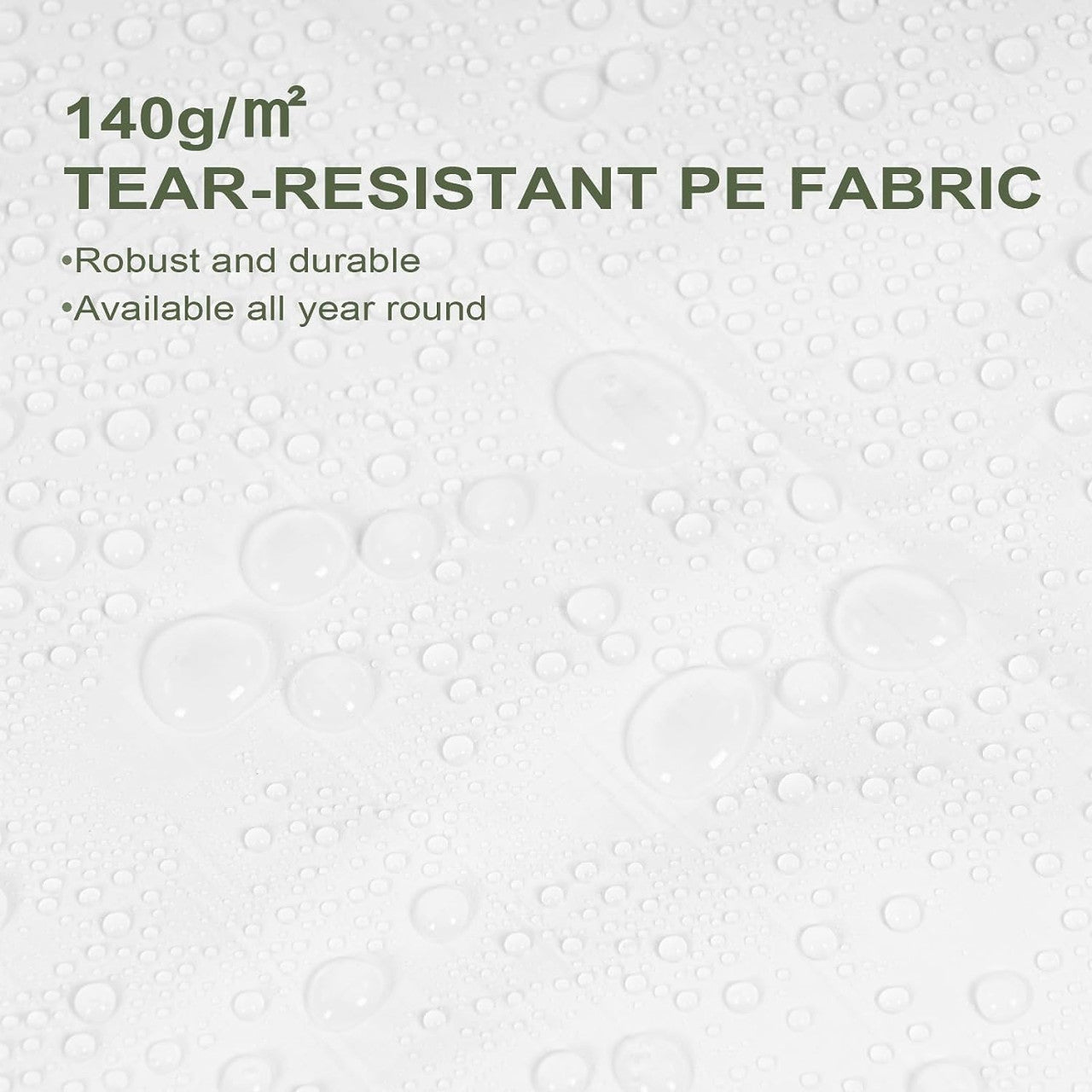 24goodz Waterproof Tarpaulin - Durable and Weatherproof - 140 g/m² PE - White - 2x2 m
