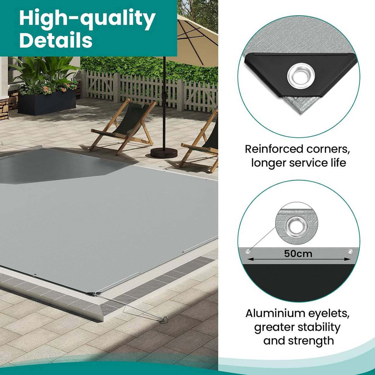 24goodz Waterproof Tarpaulin - Durable and Tear-Resistant - PE - For Outdoor and Indoor Use - Grey-Black 3x6 m - szg