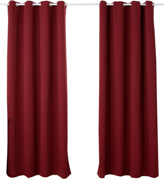24goodz Heat-insulating Blackout Curtains - Elegant Design - Energy Saving - 100% Polyester - For Home or Office - Bordeaux 135x225 cm - bd