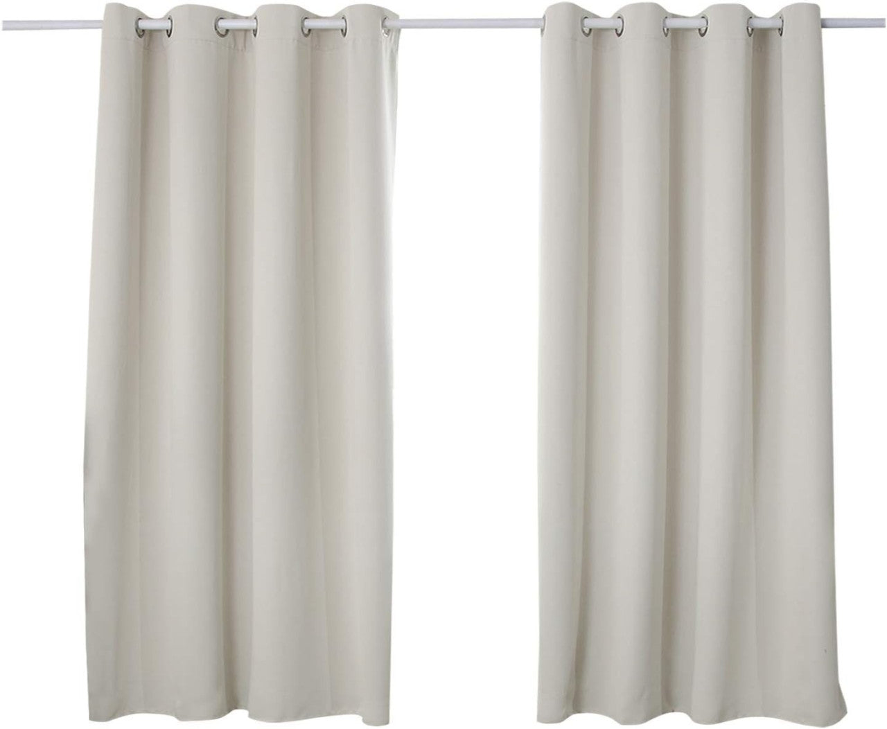 24goodz 2 Pieces Heat-insulating Blackout Curtains - Elegant Privacy Protection - 100% Polyester - For Home and Office - Crème 135x245 cm