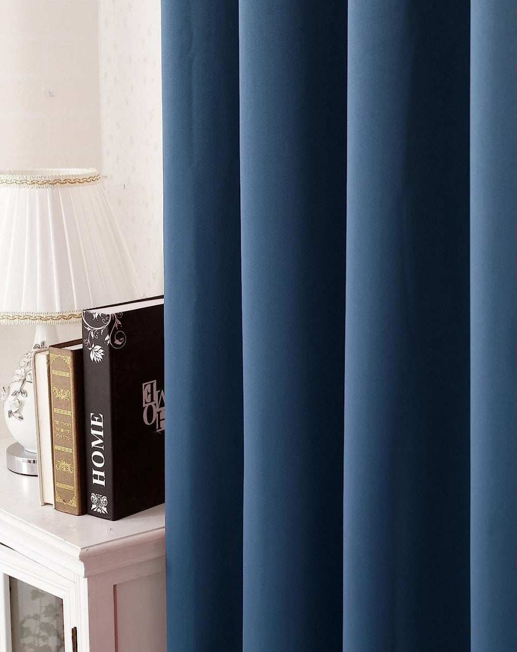 24goodz 2 Pieces Heat-insulating Blackout Curtains - Excellent Light Blockage - Energy Saving & Noise Absorption - 100% Polyester - Dark Blue - 135 x 225 cm - dbl