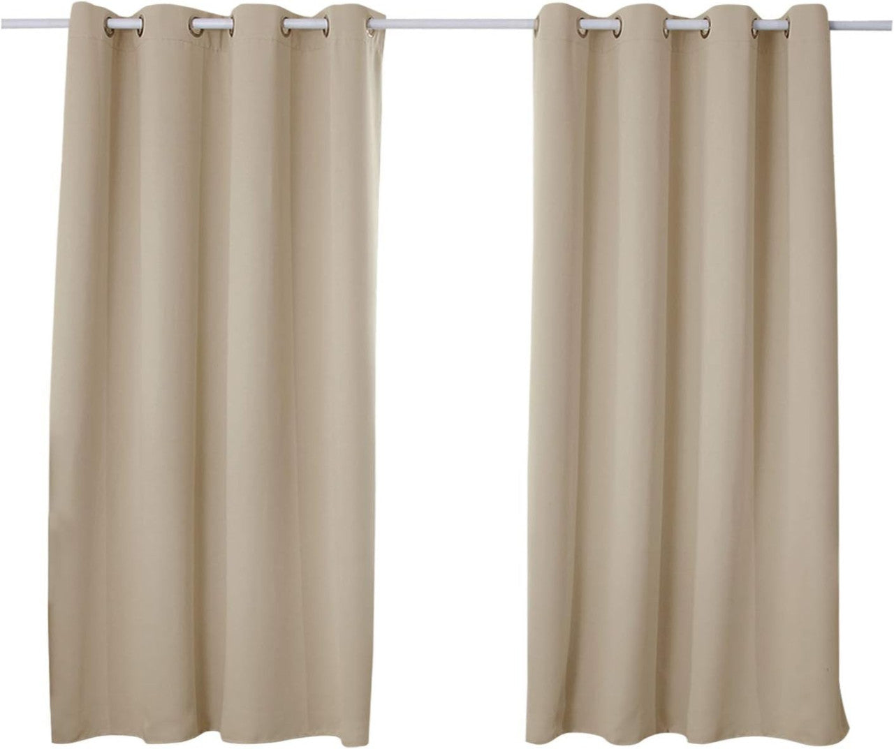 24goodz 2 Pieces Heat-insulating Blackout Curtains - Excellent Light Blocking - Energy Saving & Noise Absorption - 100% Polyester - Black - 135x225 cm - sd