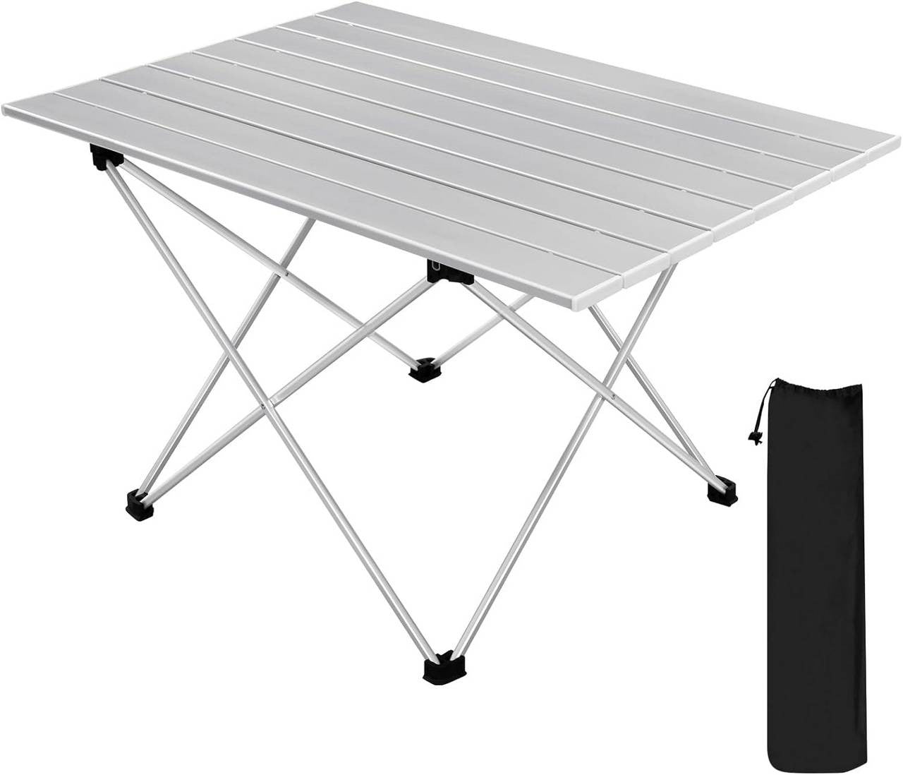 24goodz Portable Aluminium Camping Table - Easy Setup - Lightweight and Compact - Aluminium Alloy - For Outdoor Enthusiasts - Silver