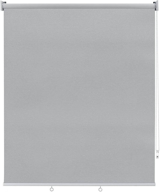 24goodz Outdoor Roller Blind - High UV Protection - Adjustable Height - Polyester - For Balconies and Patios - Grey 100x240 cm