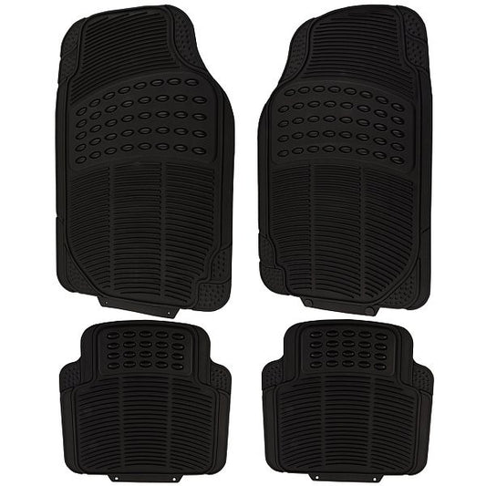 24goodz Stylish Floor Mats - Optimal Dirt Protection - Durable PVC - For All Seasons - Black