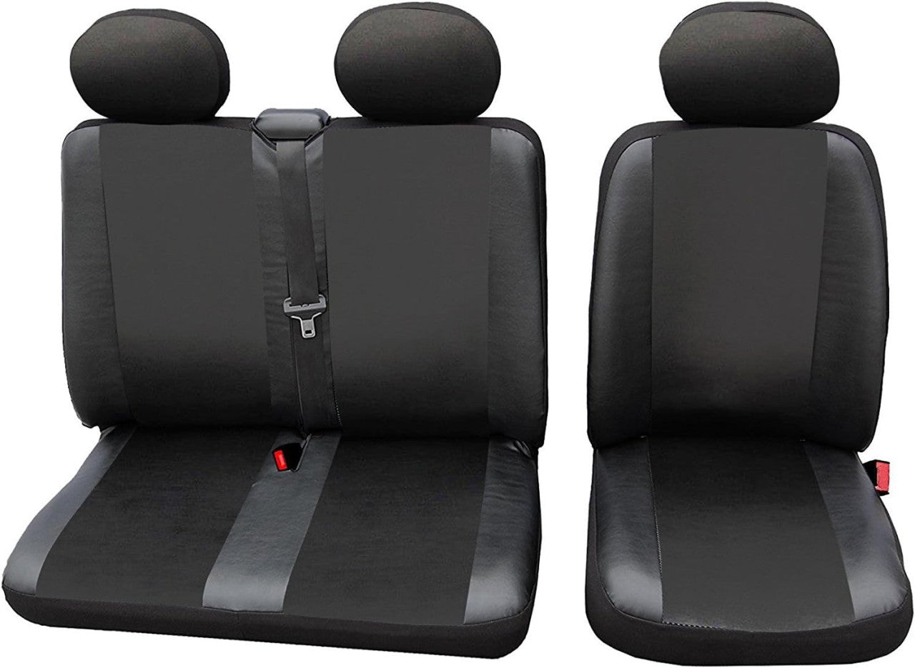 24goodz Universal Car Seat Covers for Vans - Durable and Easy to Clean - 100% Polyester - For Van Owners - Black