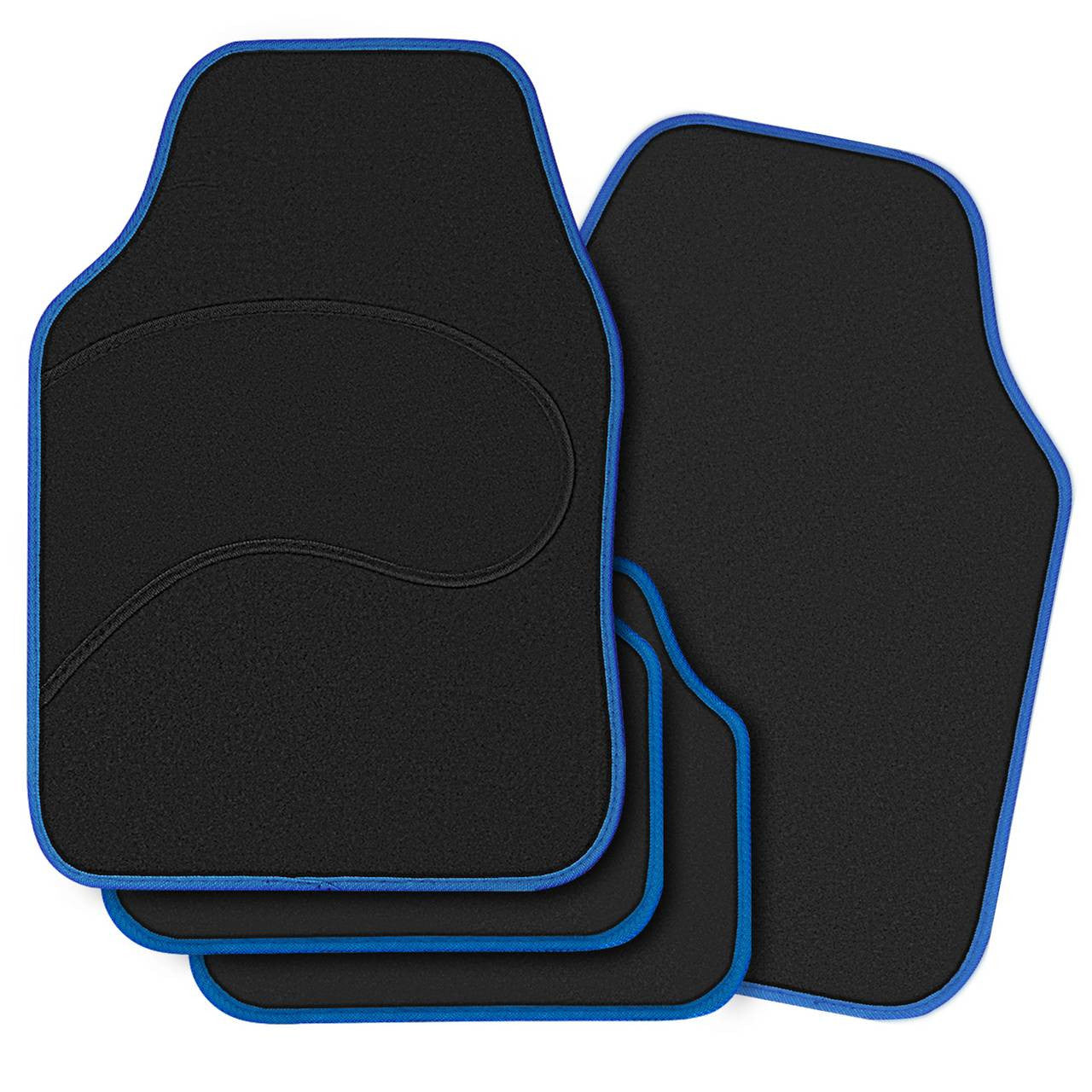 24goodz All-Weather Car Floor Mat Set - Comfortable and Durable - Carpet Material - Universal Fit - Blue