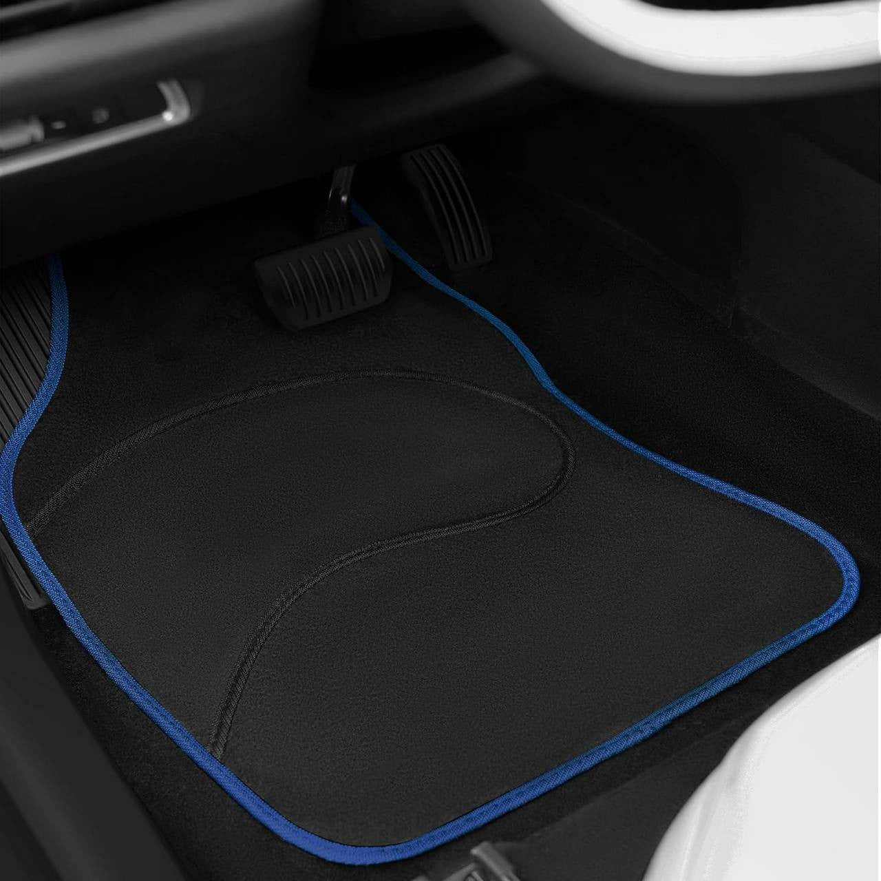 24goodz All-Weather Car Floor Mat Set - Comfortable and Durable - Carpet Material - Universal Fit - Blue