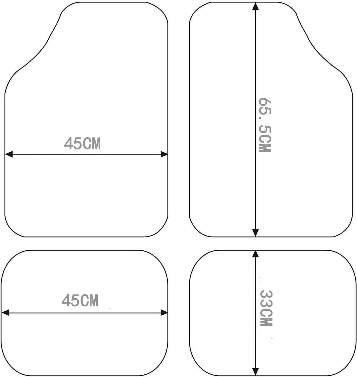 24goodz Car Floor Mat Set - High-Quality Comfort - Universal Fit - Carpet Material - Red Trim - 45x67 cm + 45x33 cm