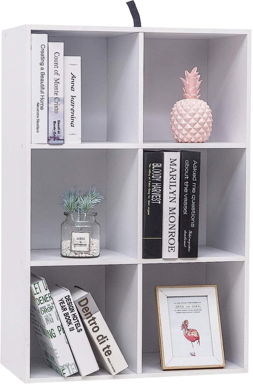 24goodz Cube Bookshelf - Space-Saving Design - Multifunctional Use - E1 Wood-Based Material - White - ws