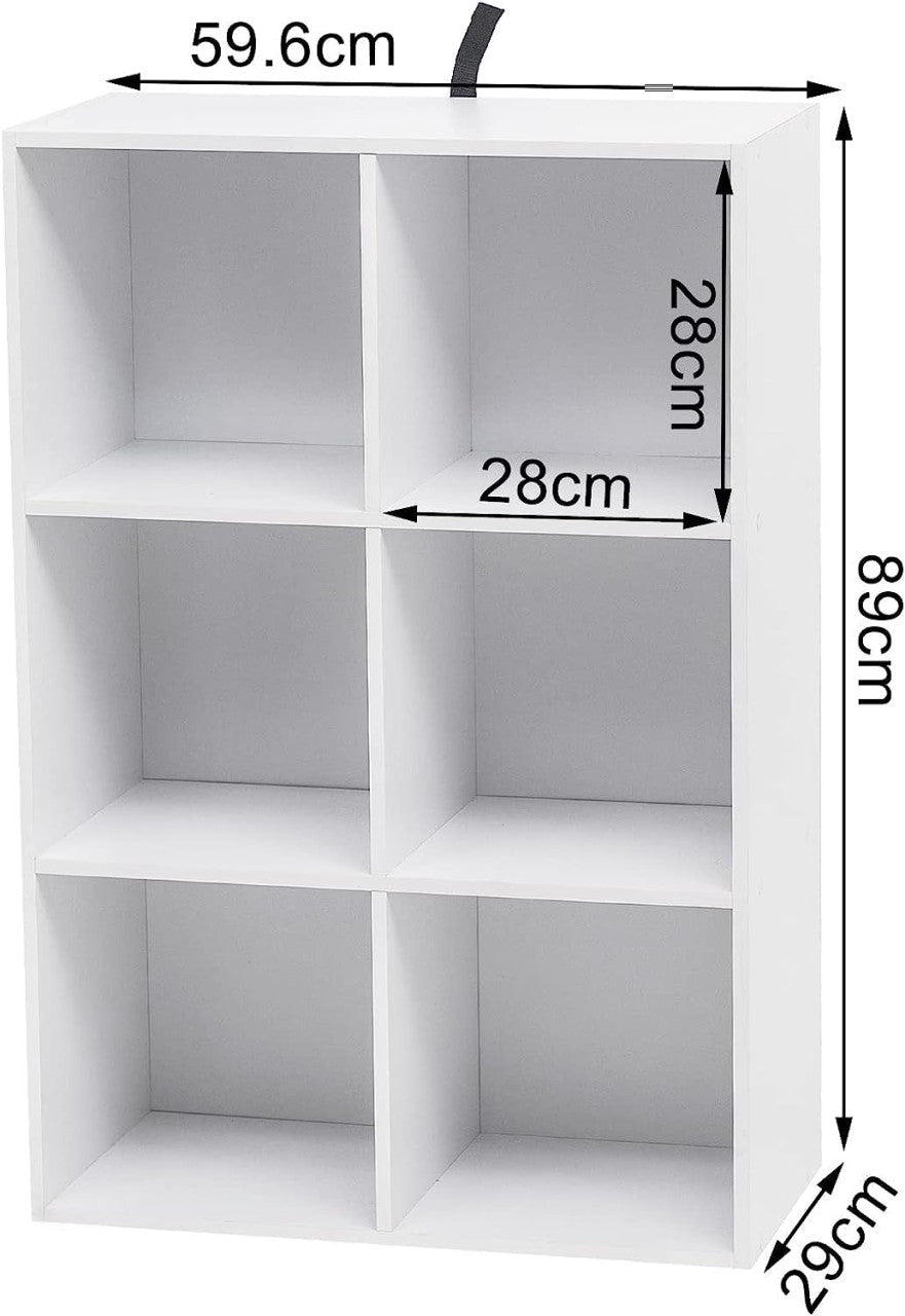 24goodz Cube Bookshelf - Space-Saving Design - Multifunctional Use - E1 Wood-Based Material - White - ws
