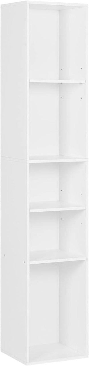 24goodz Open Bookshelf with 5 Cubes - Versatile Storage Solution - E1-Class Engineered Wood - For Home and Office - White Oak