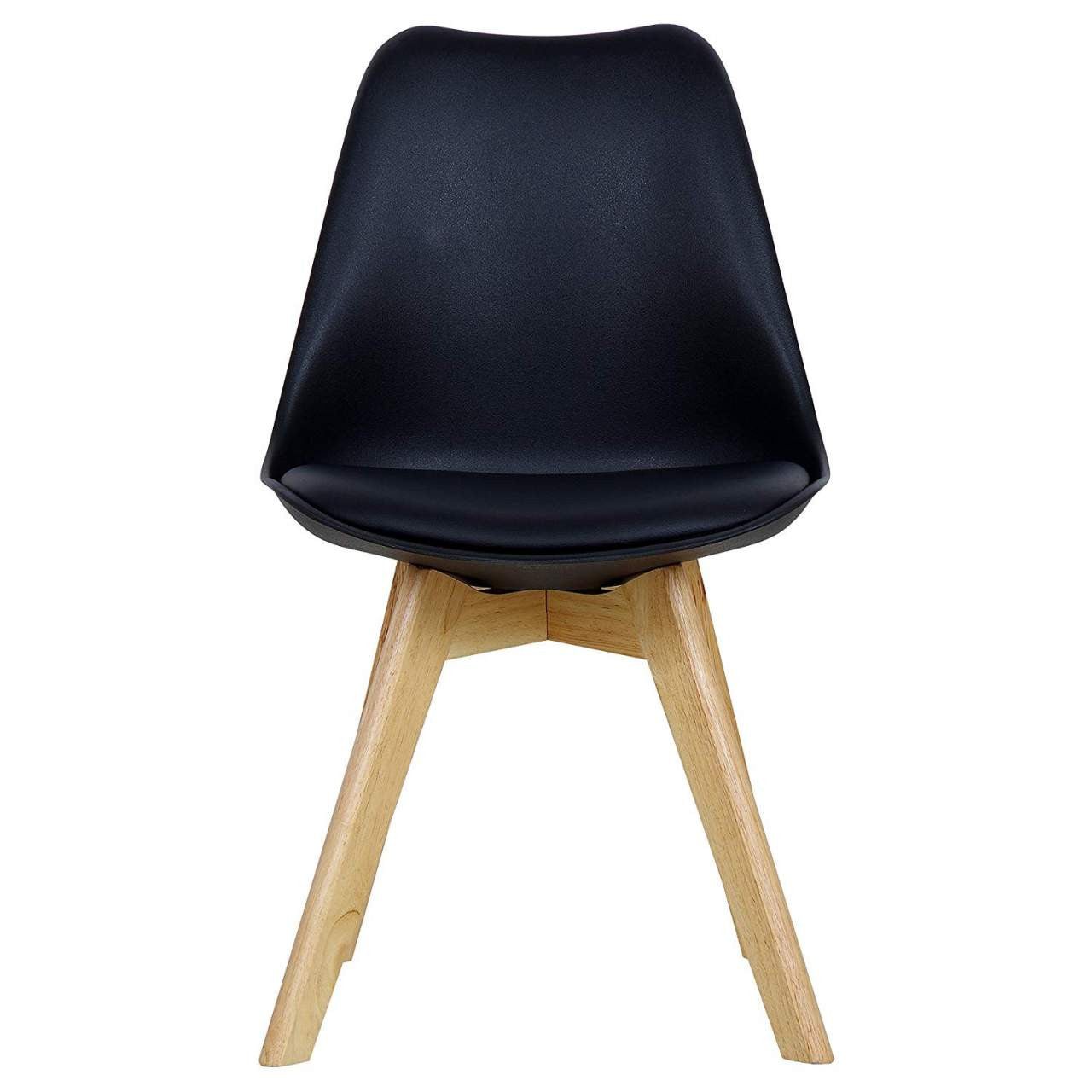 24goodz Dining Chairs Set of 2 - Ergonomic Comfort - Durable Design - PP and Solid Wood - Black - sz