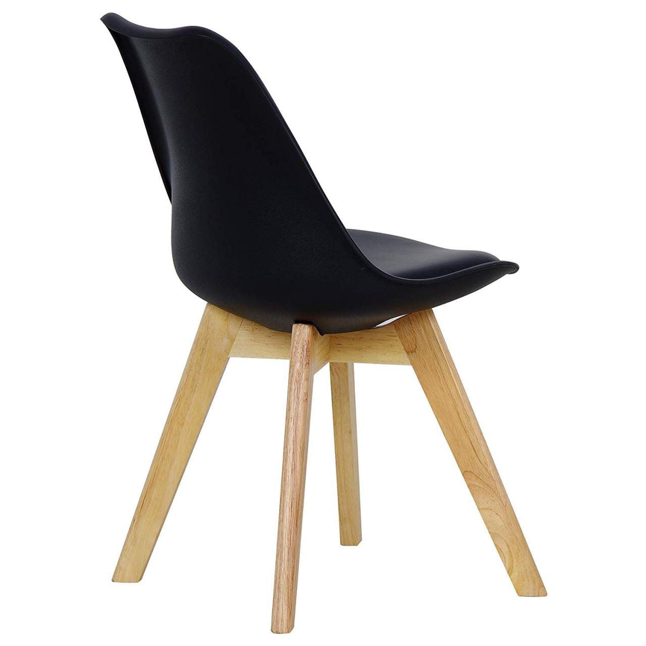 24goodz Dining Chairs Set of 2 - Ergonomic Comfort - Durable Design - PP and Solid Wood - Black - sz
