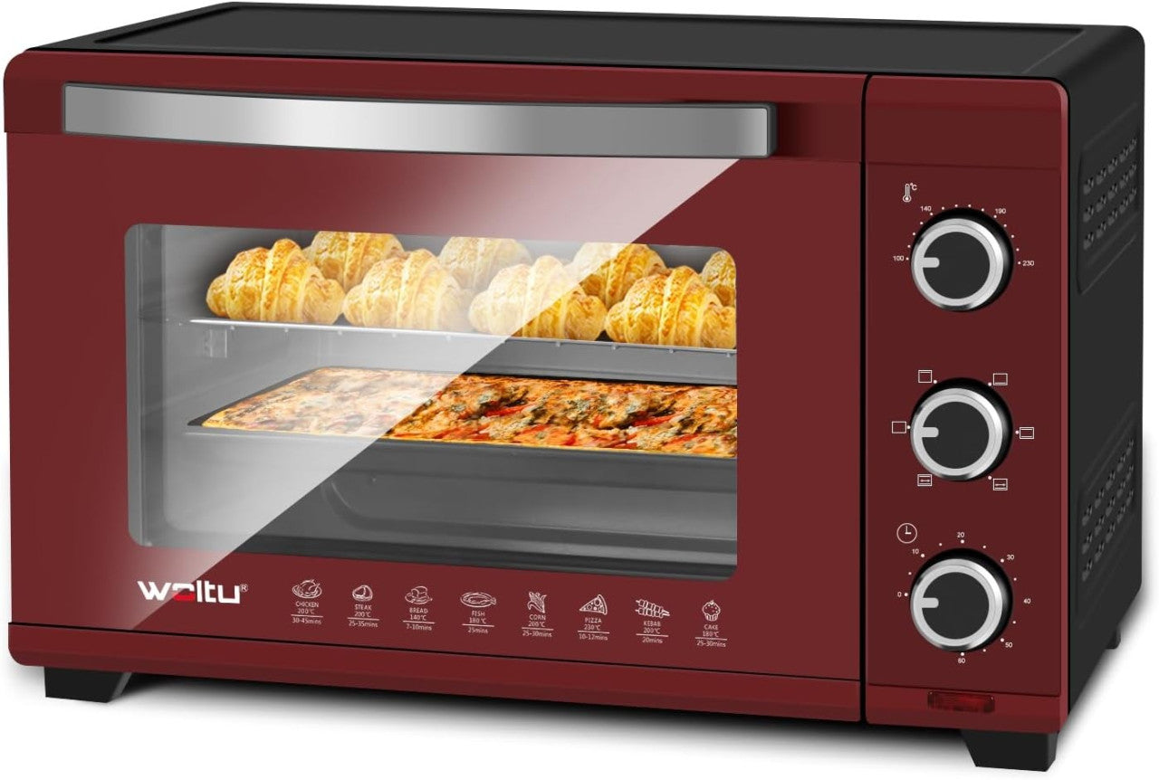 24goodz Convection Oven with Pizza Function - Fast Heating - Easy Clean - 1600W - Black - 32L - rsz