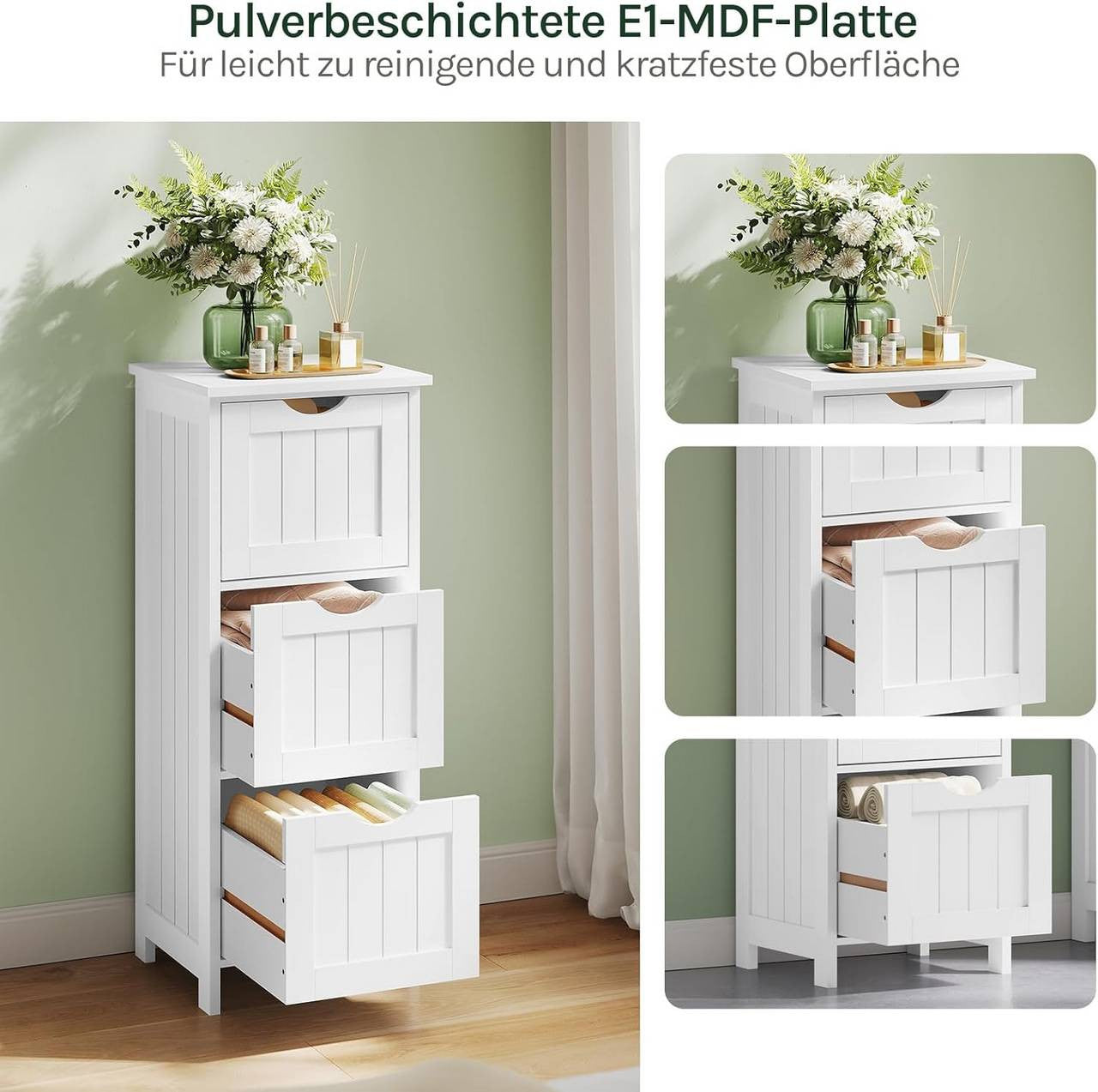 24goodz Bathroom Cabinet - Ample Storage Space - Compact Design - MDF - For Every Home - White